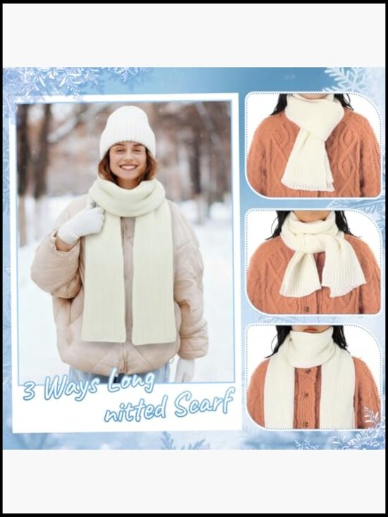 Winter Hat Scarf Gloves Earmuff Set - Knitted Beanie Touch Screen Glove Bulk